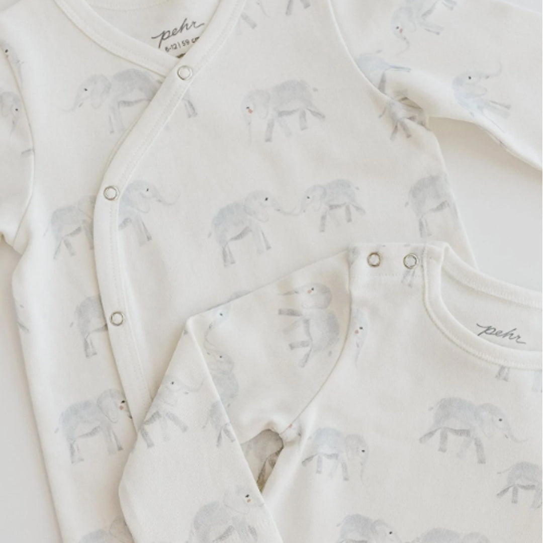 Maillot une-pièce en coton biologique PEHR avec boutons-pression sur les épaules - Follow Me Elephant
