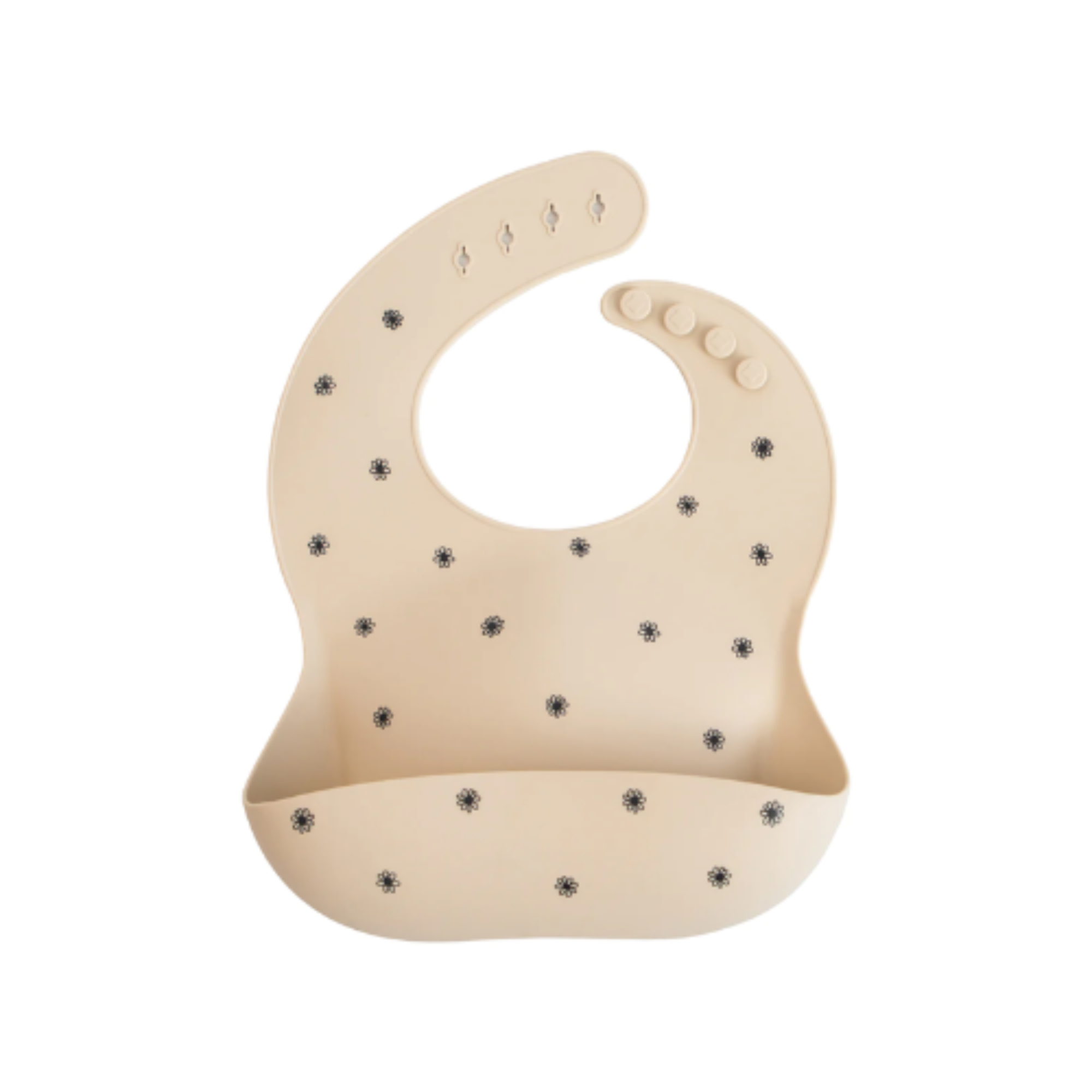 Bavoir en silicone MUSHIE pour bébé - Marguerite noire