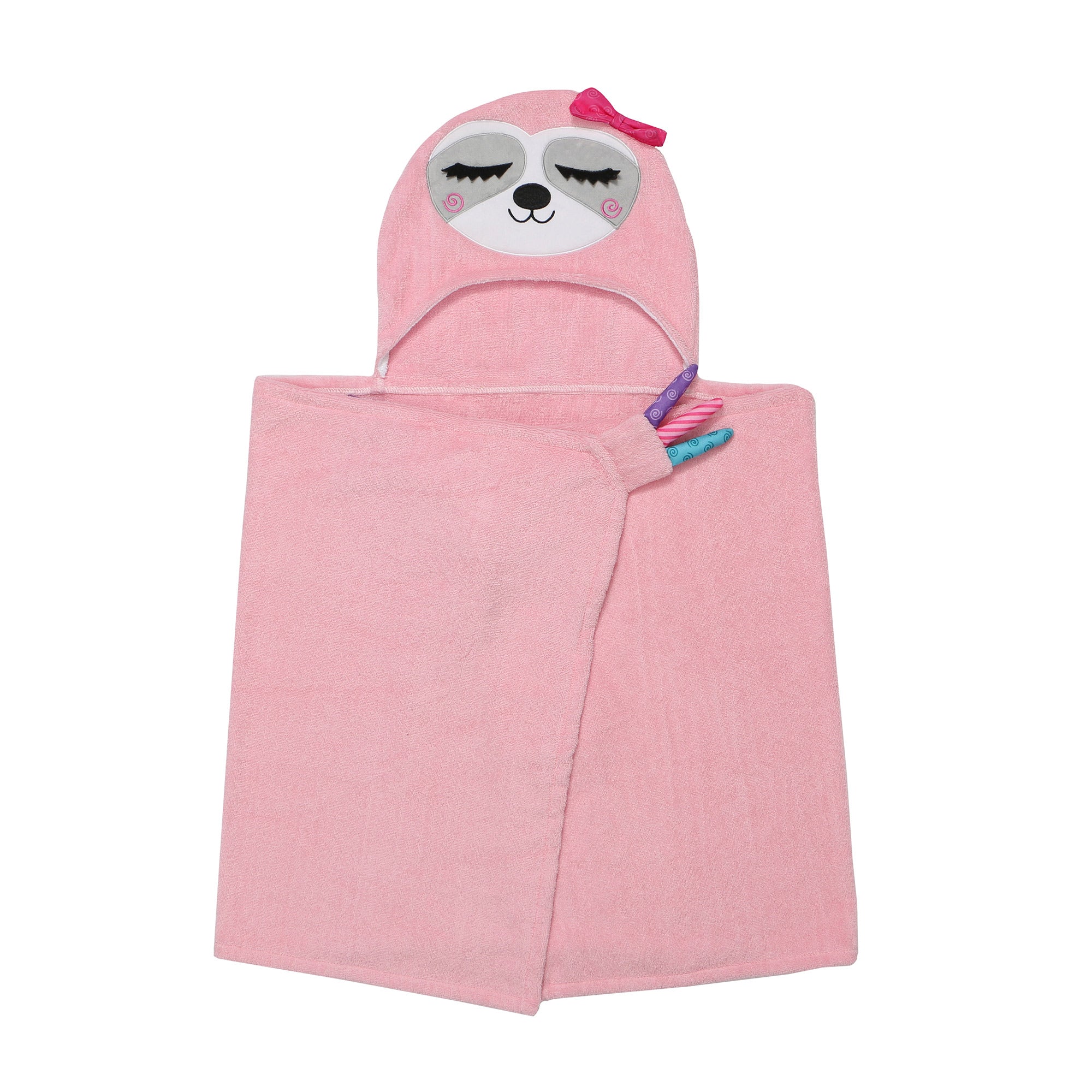 ZOOCCHINI Kids Plush Terry Hooded Bath Towel Sadie Sloth 2Y+