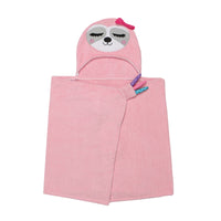 Thumbnail for ZOOCCHINI Kids Plush Terry Hooded Bath Towel Sadie Sloth 2Y+