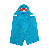 Thumbnail for ZOOCCHINI Kids Plush Terry Hooded Bath Towel (2Y+) - Sherman Shark