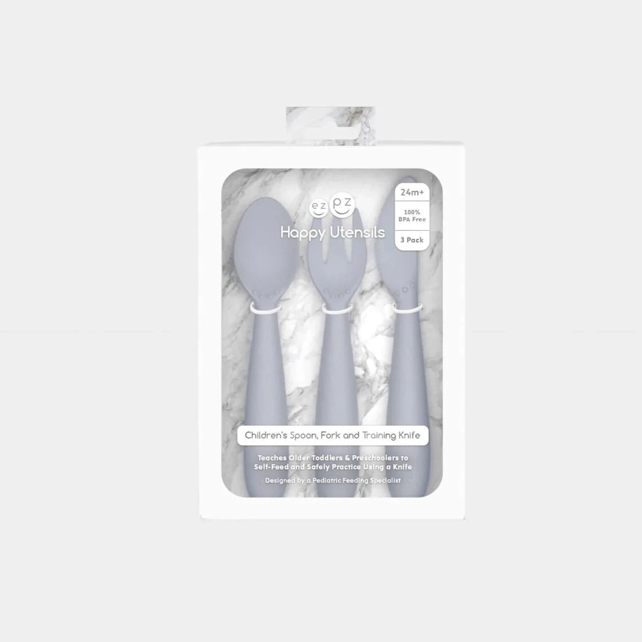 EZPZ Happy Utensils - Étain