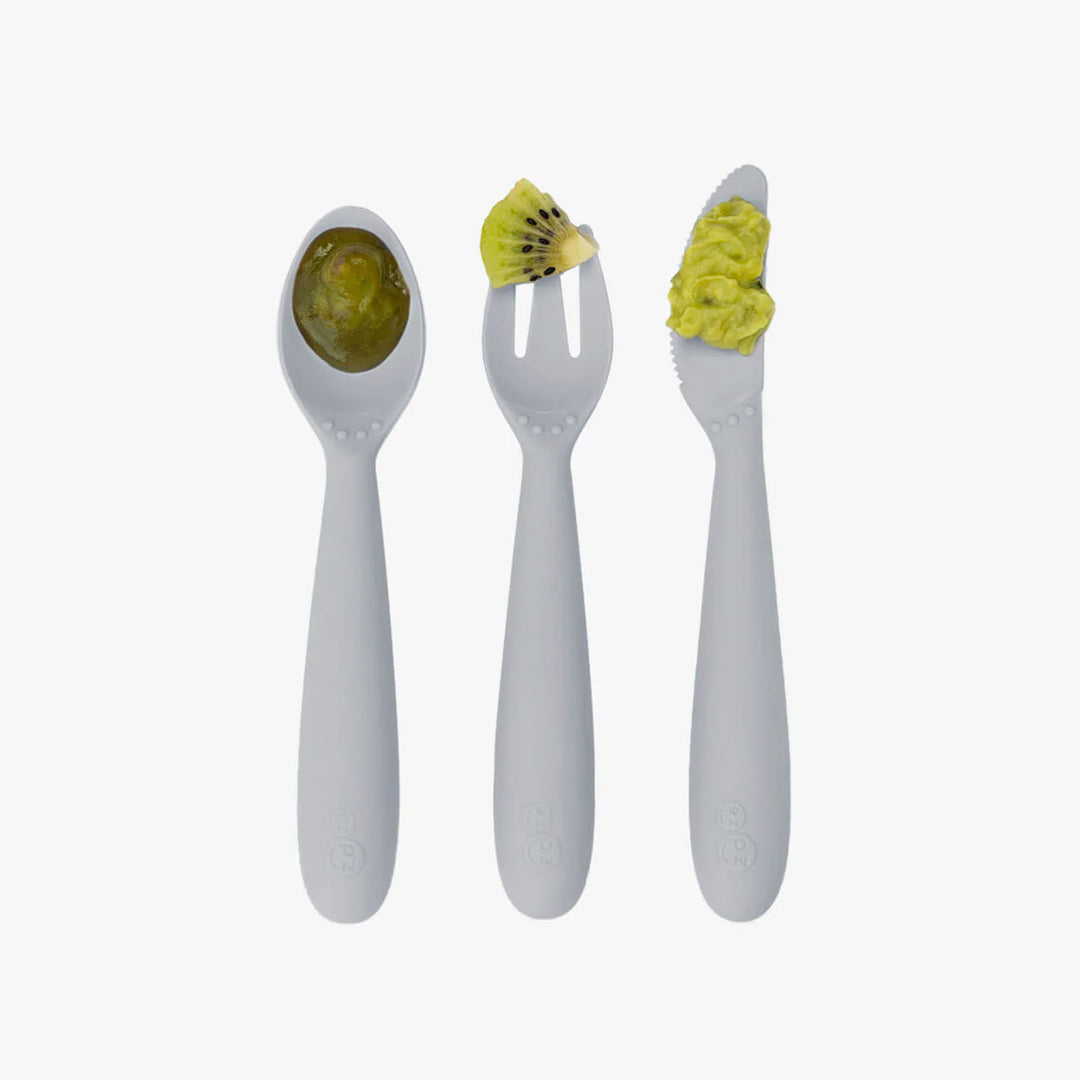 EZPZ Happy Utensils - Pewter