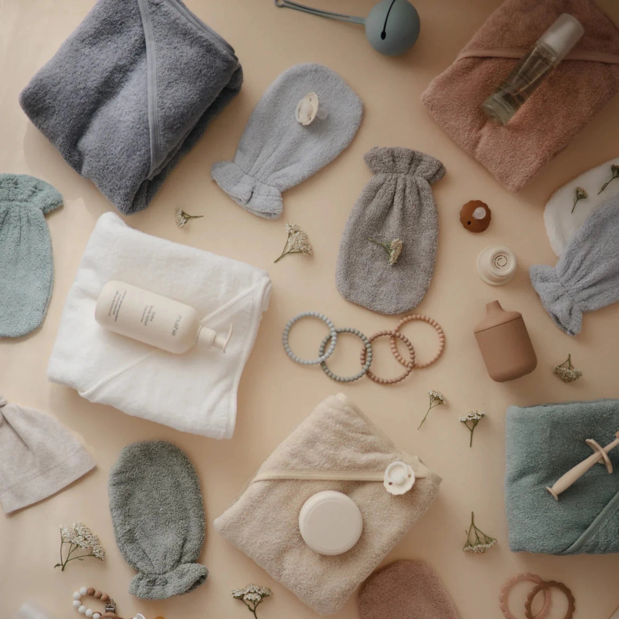 MUSHIE Organic Cotton Baby Hooded Towel - Tradewinds