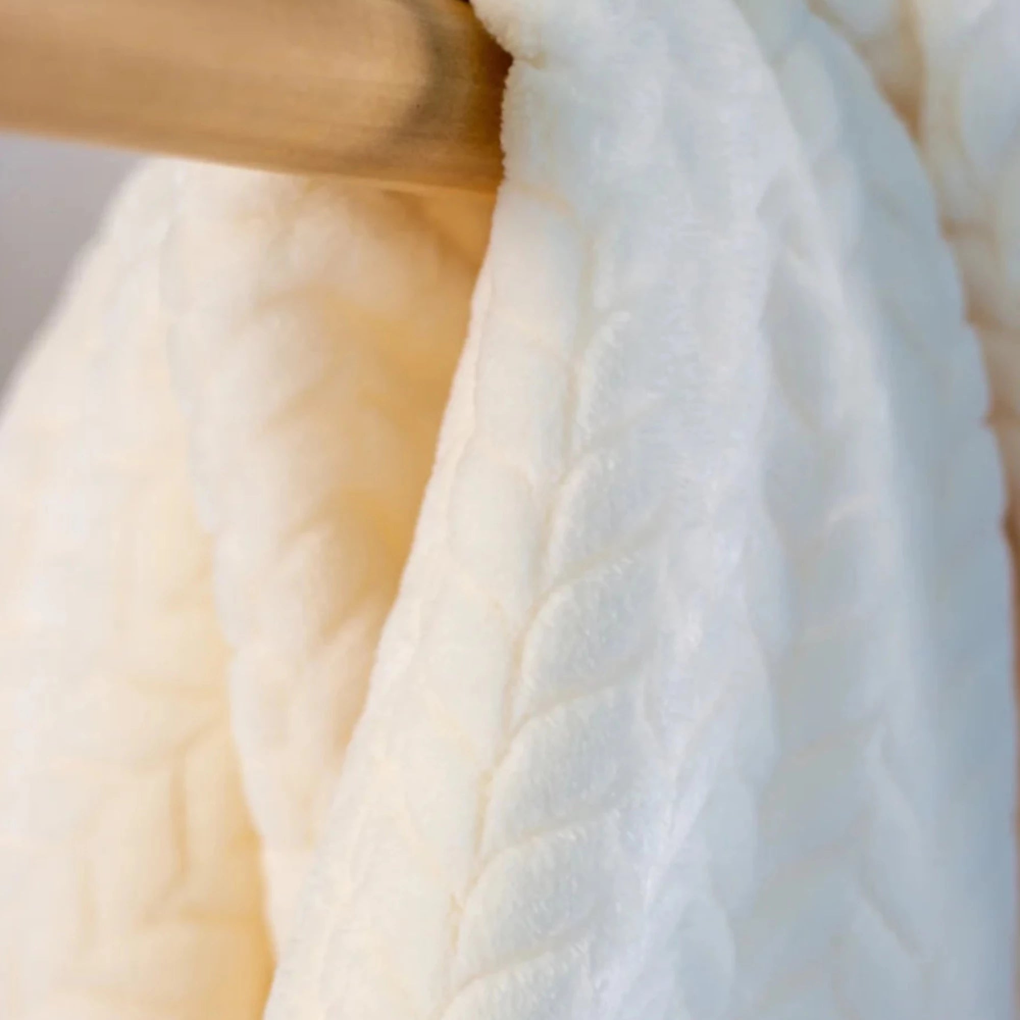 JUDDLIES Jacquard Flannel Blanket - Cream