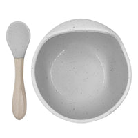 Thumbnail for KUSHIES Siliscoop Bowl & Spoon Set - Grey