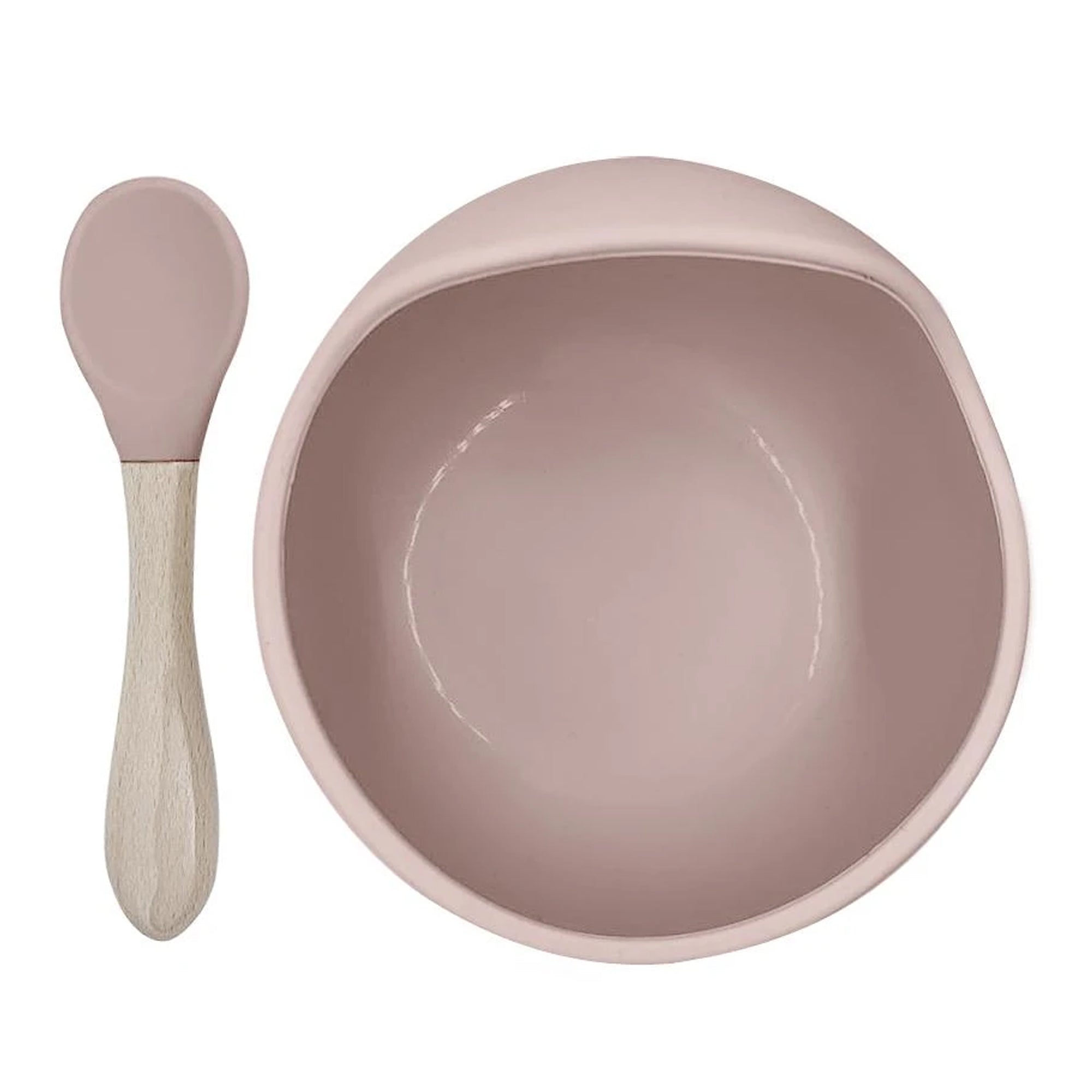 KUSHIES Siliscoop Bowl & Spoon Set - Rose
