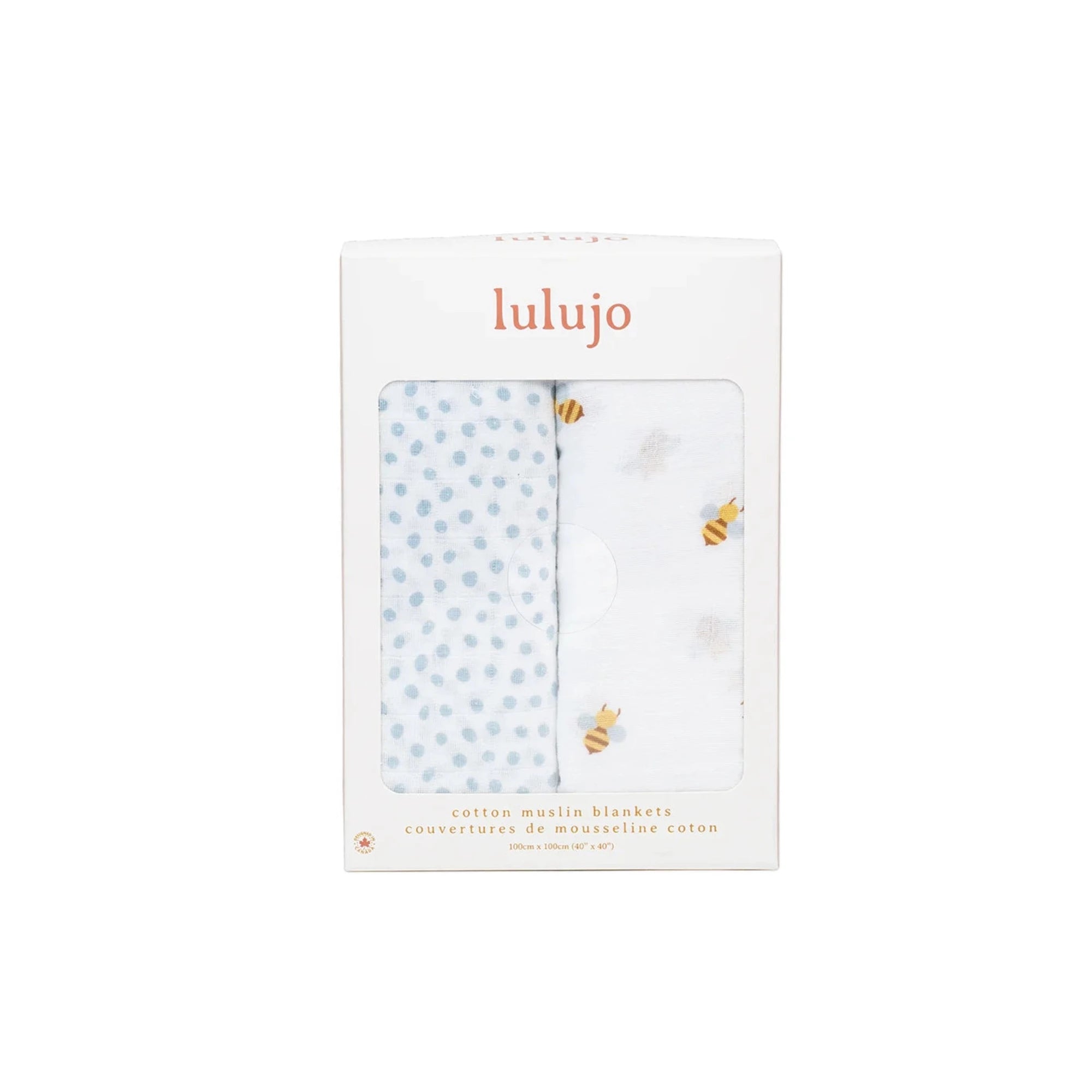 LULUJO-Cotton-Muslin-Swaddles-2-PK-Bees-Blue Dots