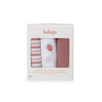 Thumbnail for LULUJO-Receiving-Blankets-3-PK- Strawberries