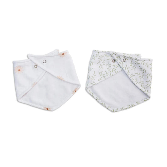 LULUJO-Boho-2PK-Bandana-Bibs-Daisy-Greenery