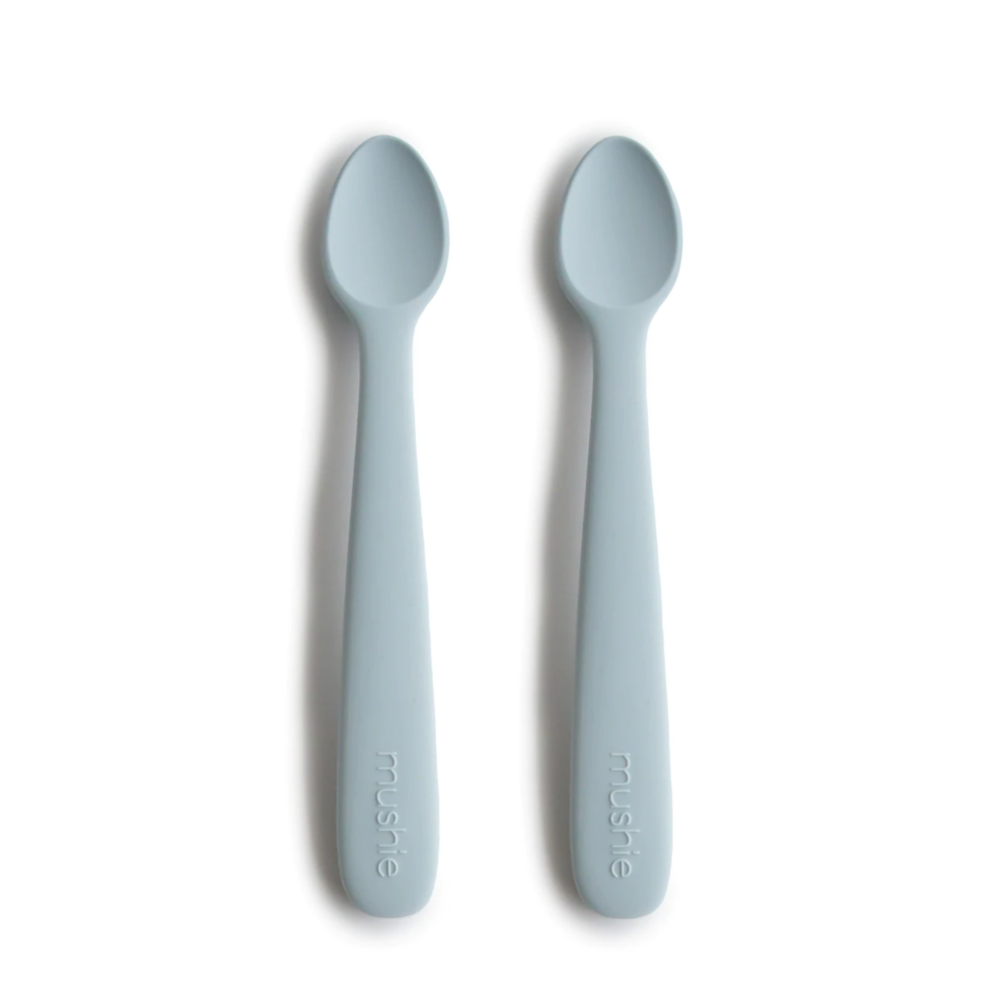 Cuillères d'alimentation en silicone MUSHIE (lot de 2) - Bleu poudre