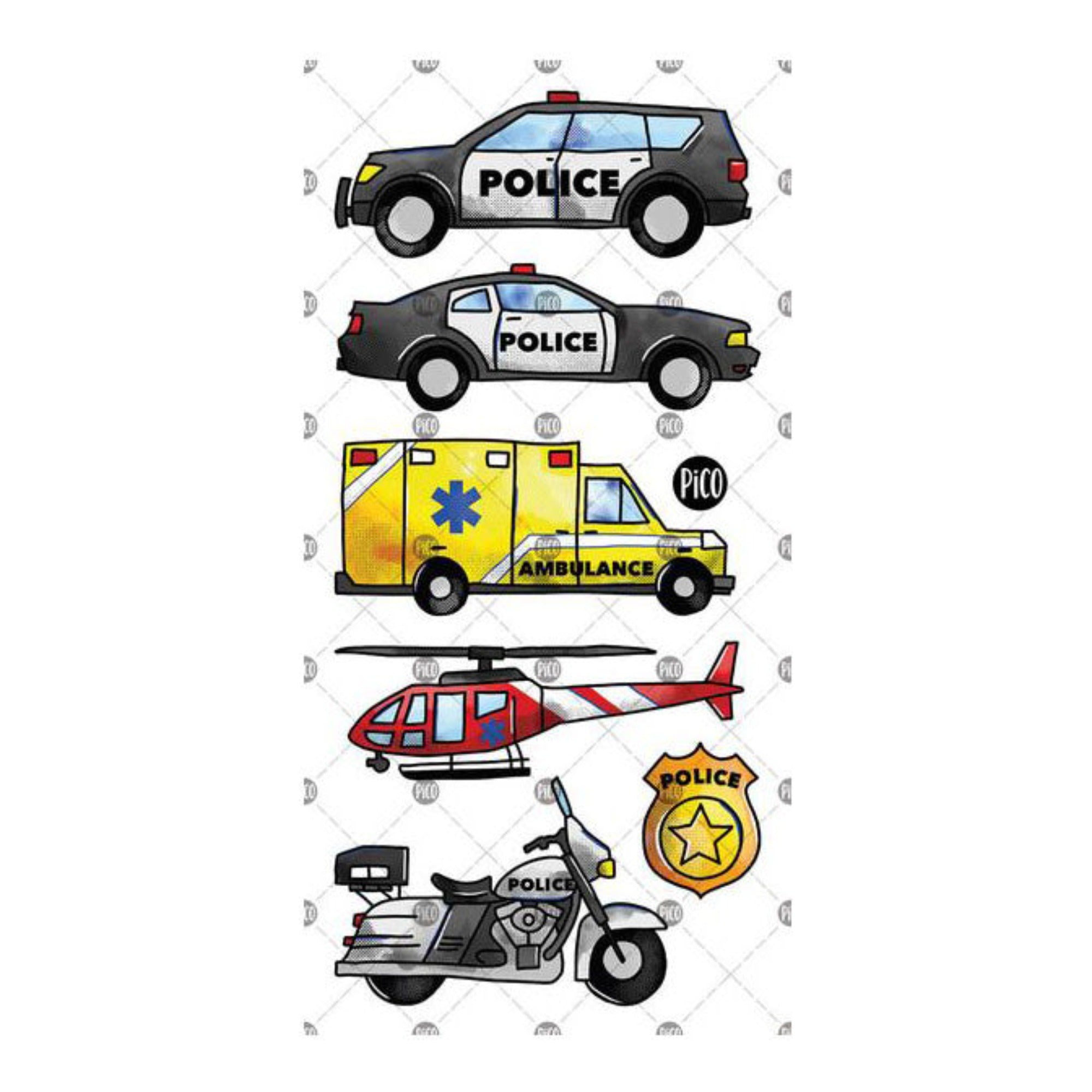 PICO TATOO Temporary Tattoo - Emergency 911