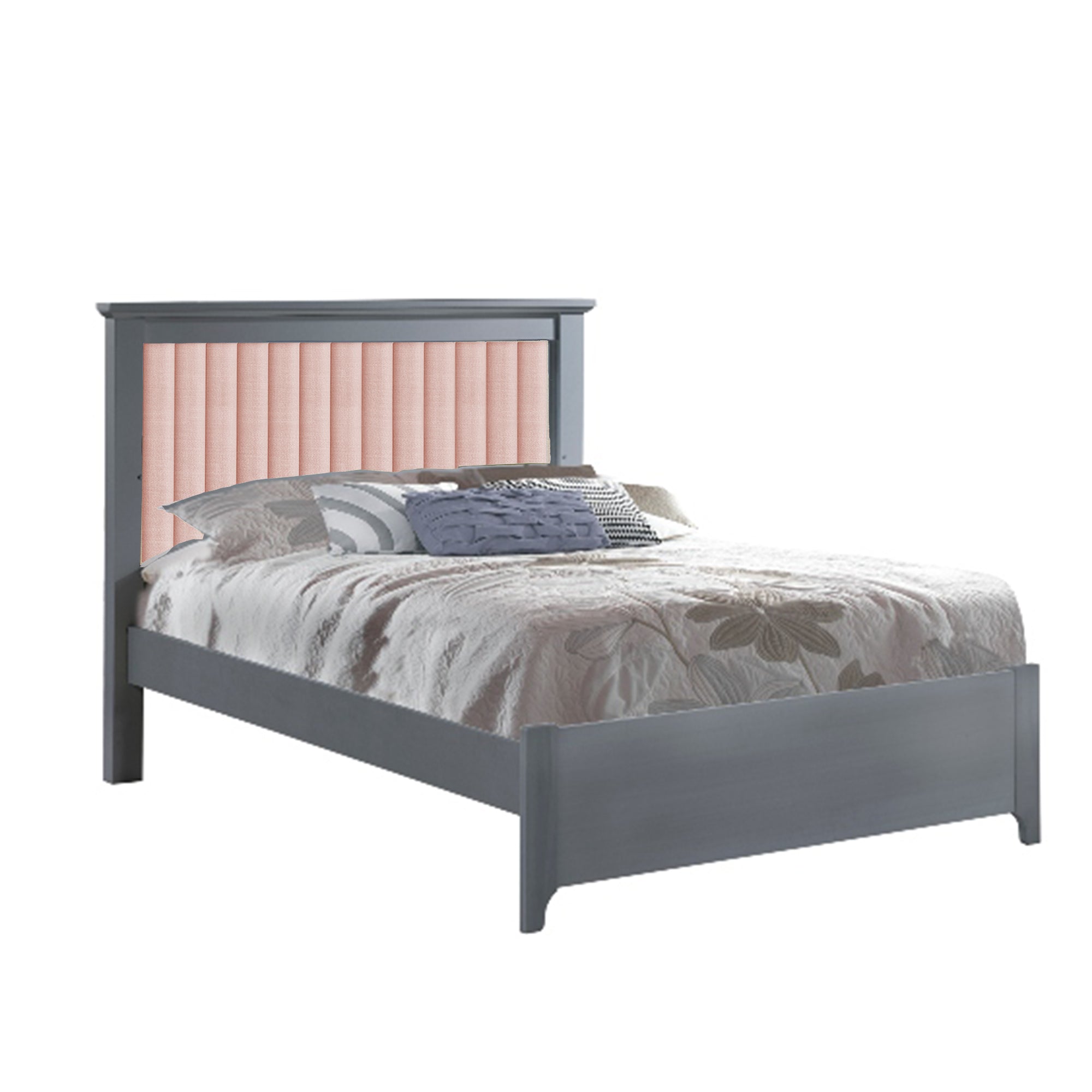 NATART Taylor Double Bed 54 with Channel Tufted Panel (low profile footboard)