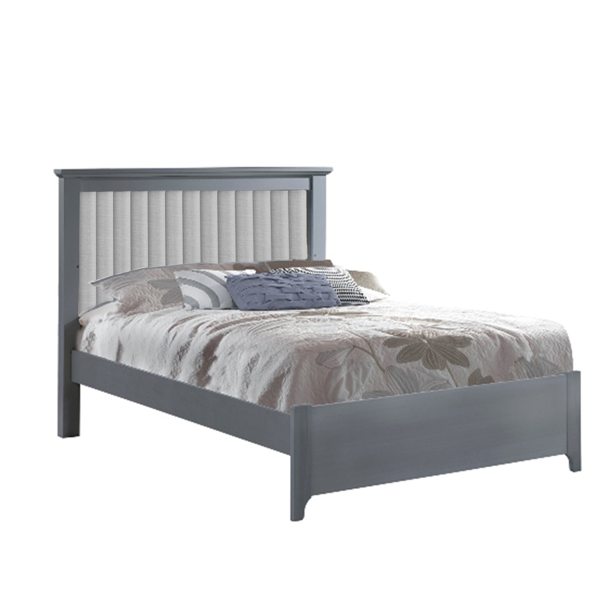 NATART Taylor Double Bed 54 with Channel Tufted Panel (low profile footboard)