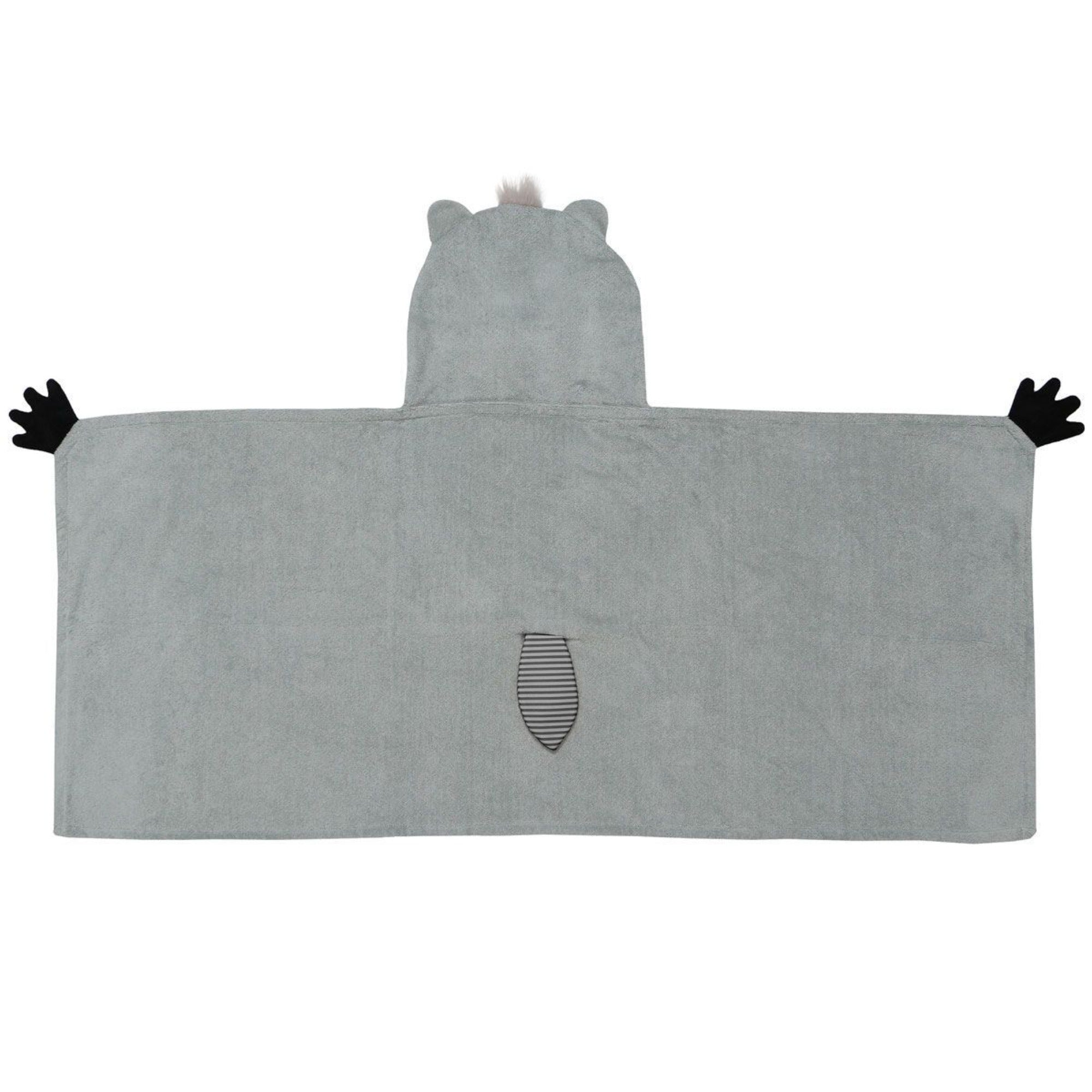 ZOOCCHINI Kids Plush Terry Hooded Bath Towel Rocco Raccoon 2Y+