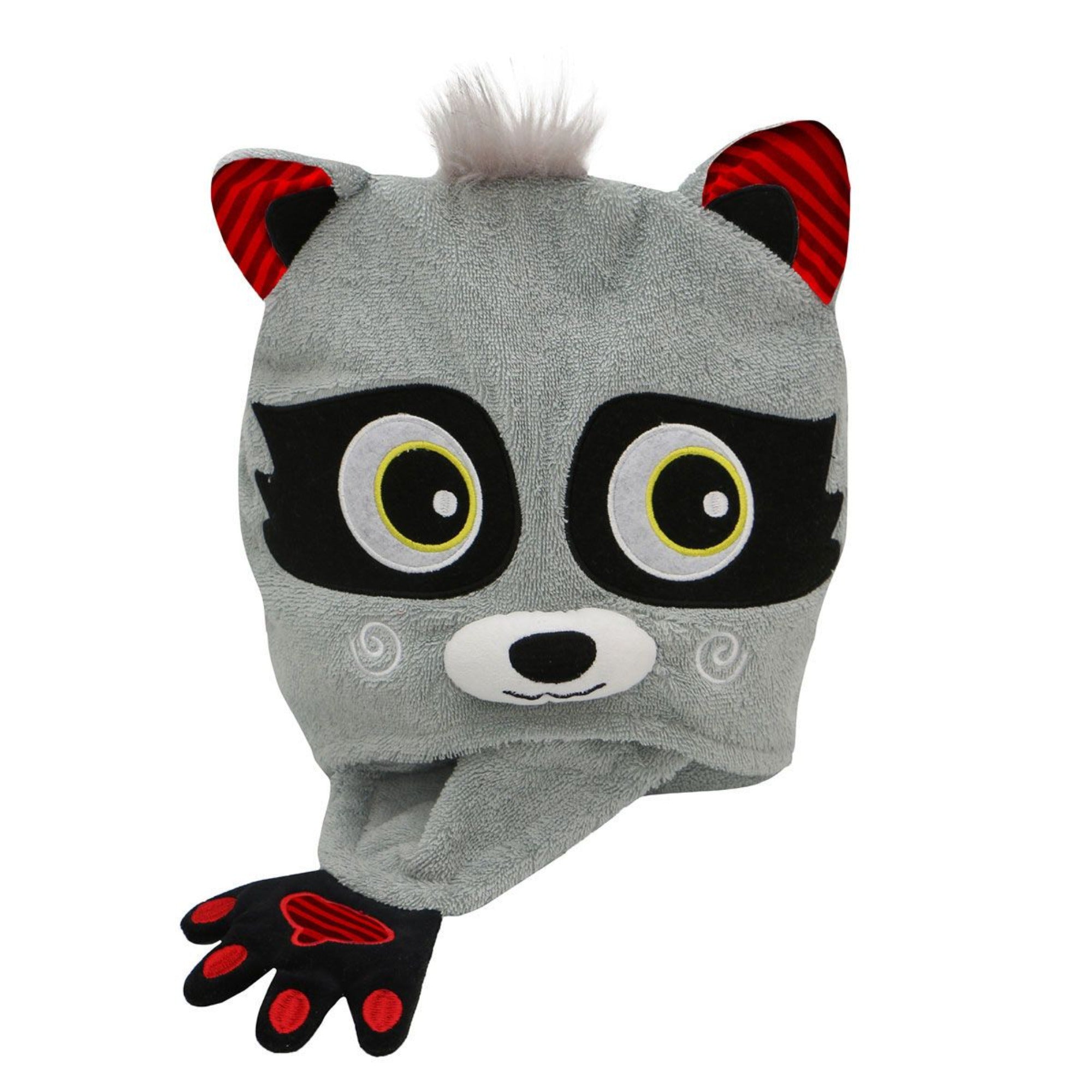 ZOOCCHINI Kids Plush Terry Hooded Bath Towel Rocco Raccoon 2Y+